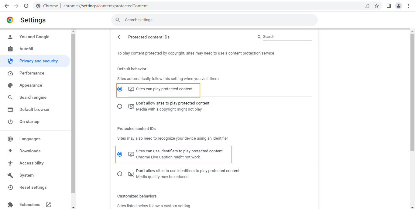 How to enable protected content in Chrome for Windows? Video Hosting