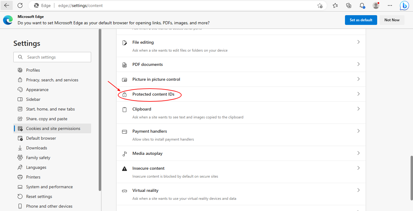 How to enable protected content on Edge for Windows? Video Hosting